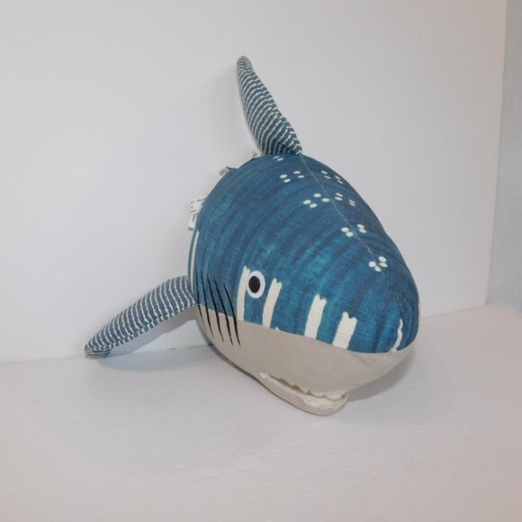 Plush Blue Gray Great White Shark Wall Hanging Decor Taxidermy 13" x 12" x 9" - Picture 4 of 8